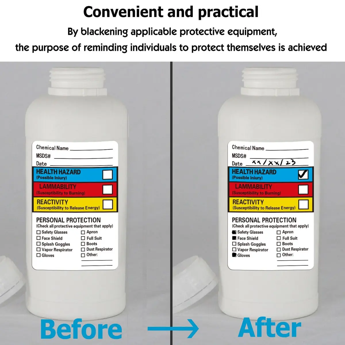 Well Tile Chemical Safety Data Labels MSDS Stickers 2x3 Inch | OSHA-Compliant Hazard Communication - view 4