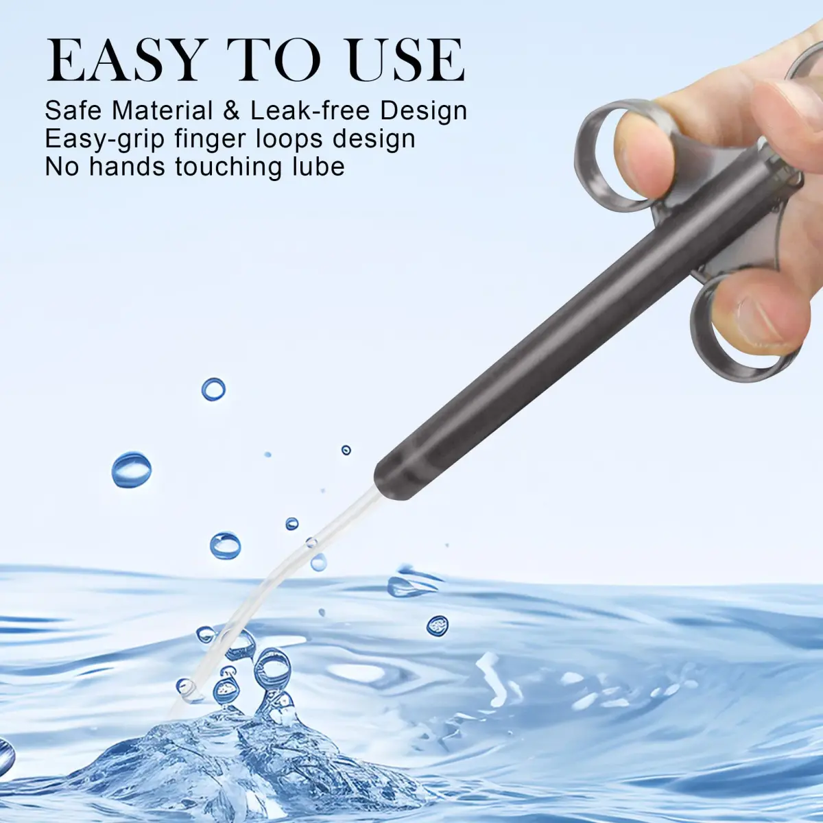 NEWJINDA Black Red 2-Piece Lube Applicator Syringe Set with Storage Bag | Precise 10ml Scale & Easy-Grip Design - view 5