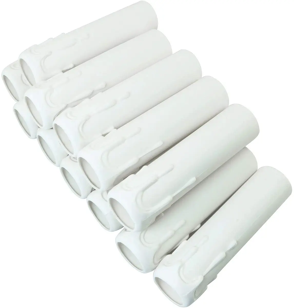 Longdex E12 Candelabra Base Sleeves 25x100mm (1x4 Inch) White Antique Candle Light Sockets 12-Pack | Realistic Wax Bead Effect - view 5