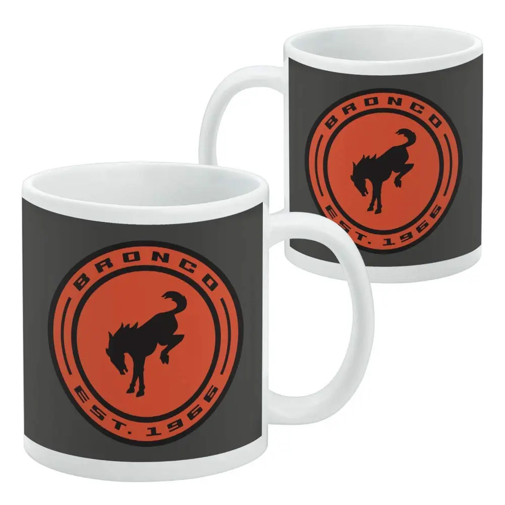 GRAPHICS & MORE Ford Bronco 11oz Ceramic Coffee Mug | Distressed Round Badge Design, White - view 2