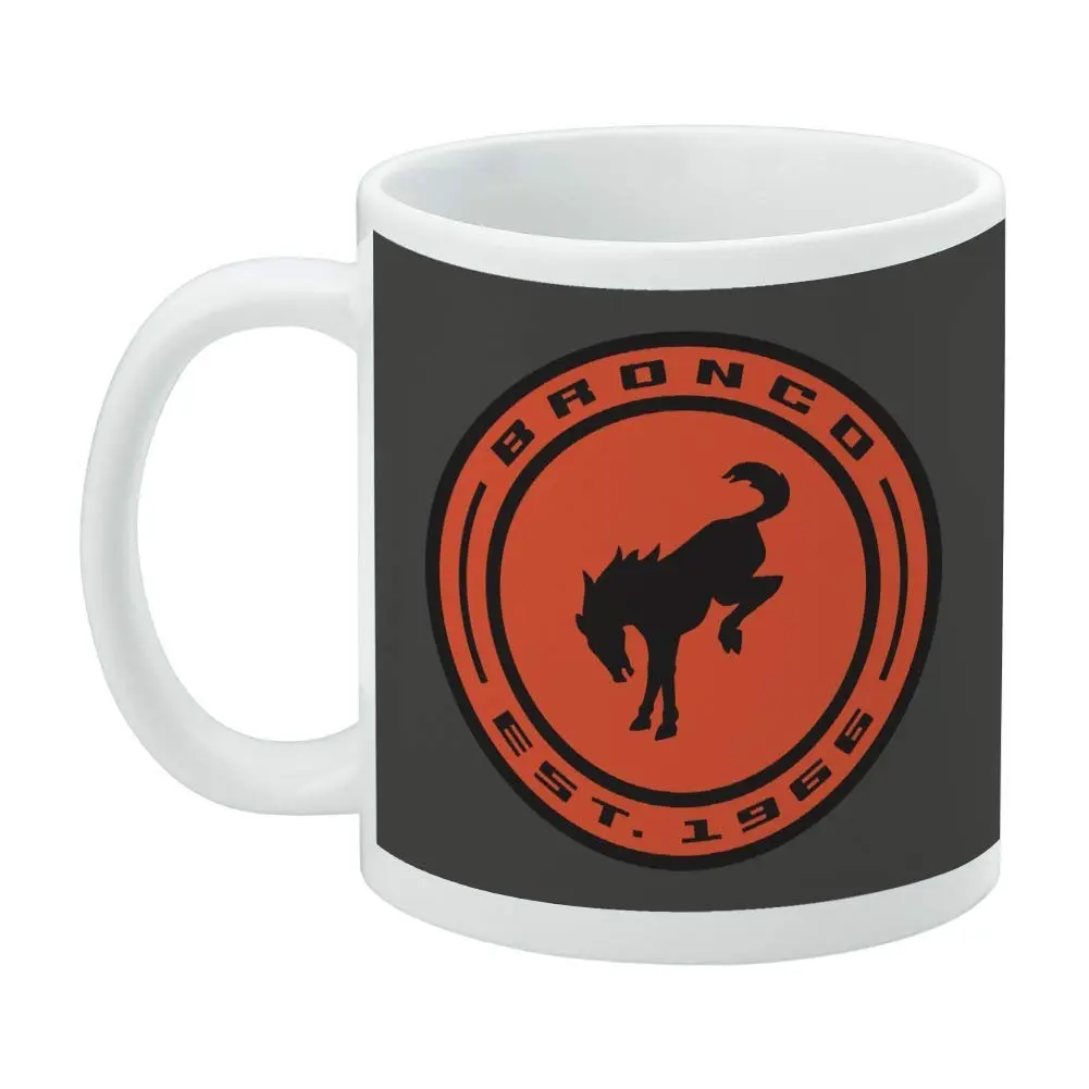GRAPHICS & MORE Ford Bronco 11oz Ceramic Coffee Mug | Distressed Round Badge Design, White - view 3