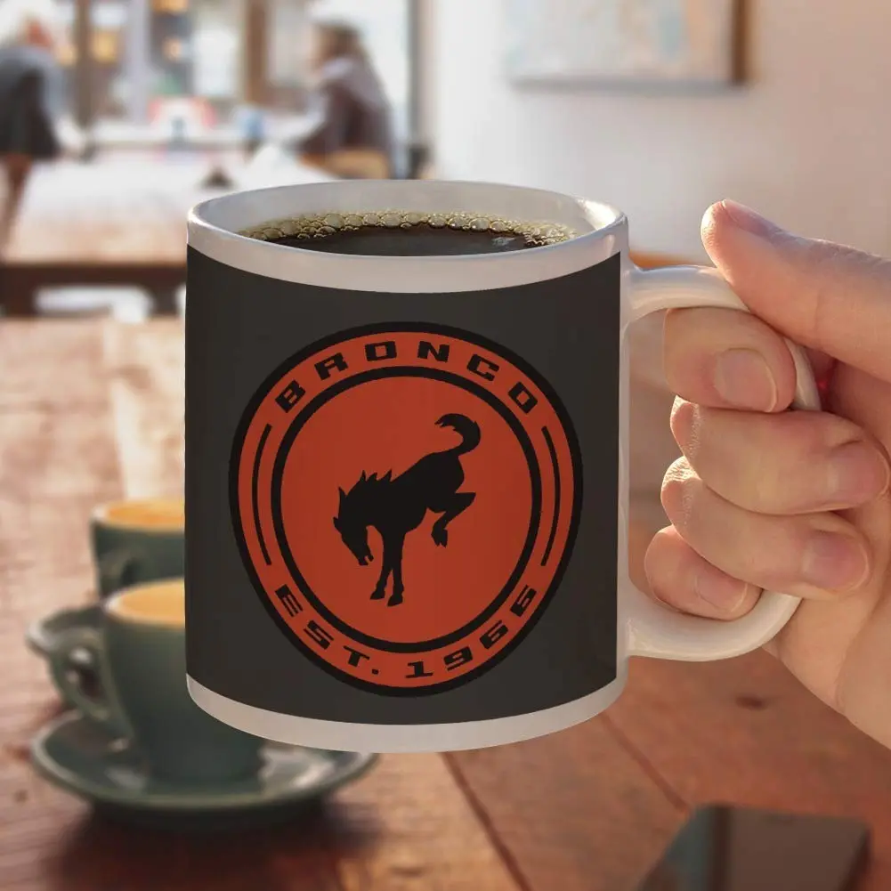 GRAPHICS & MORE Ford Bronco 11oz Ceramic Coffee Mug | Distressed Round Badge Design, White - view 4