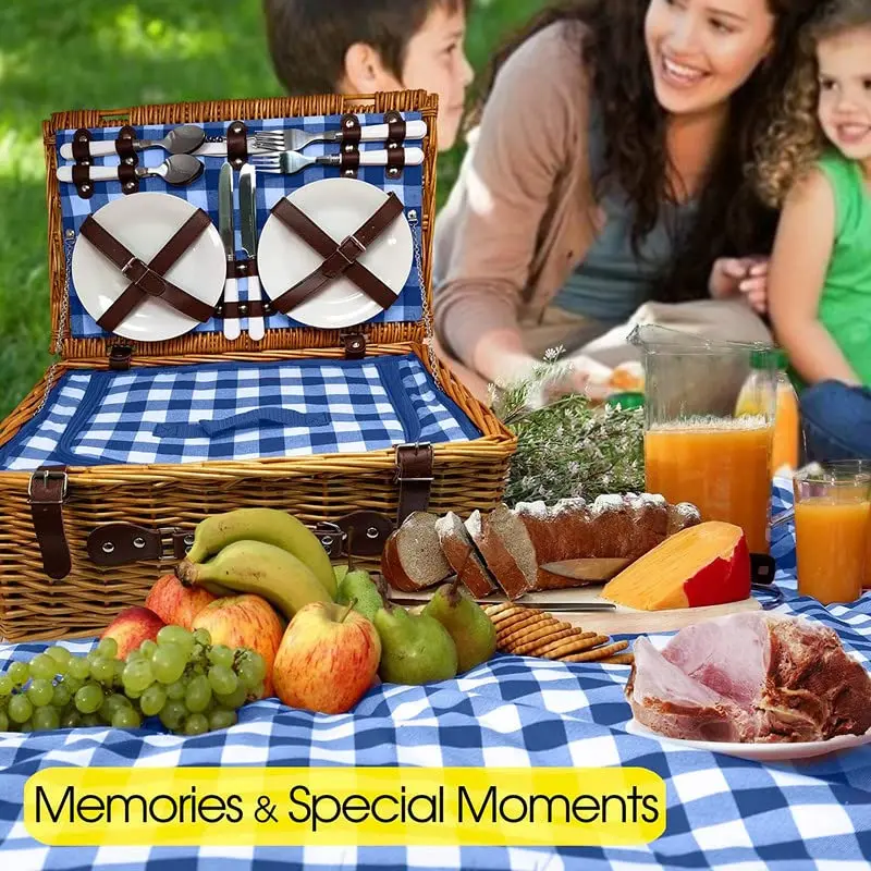 Nature Gear Picnic Basket, Wicker Set for 4 | Insulated & Stylish Outdoor Carry - view 4