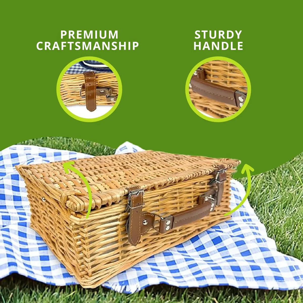 Nature Gear Picnic Basket, Wicker Set for 4 | Insulated & Stylish Outdoor Carry - view 6