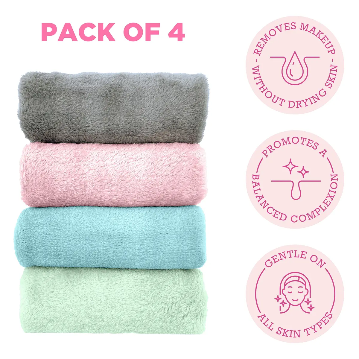 Erase Your Face Make-up Removing Cloths | Reusable Microfiber Cloths for All Skin Types - view 2