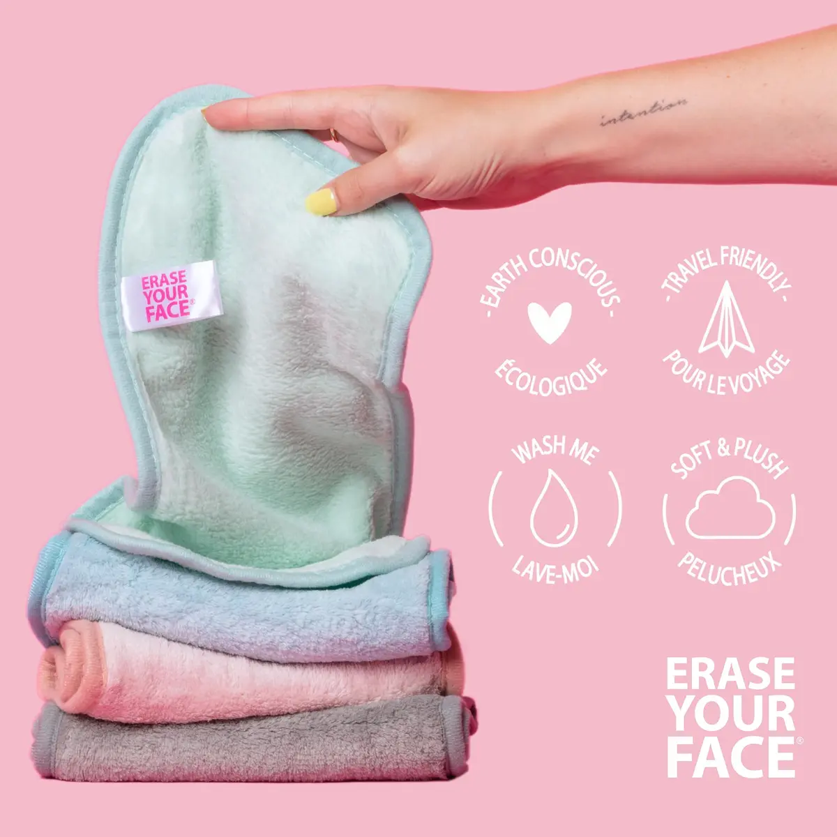 Erase Your Face Make-up Removing Cloths | Reusable Microfiber Cloths for All Skin Types - view 3