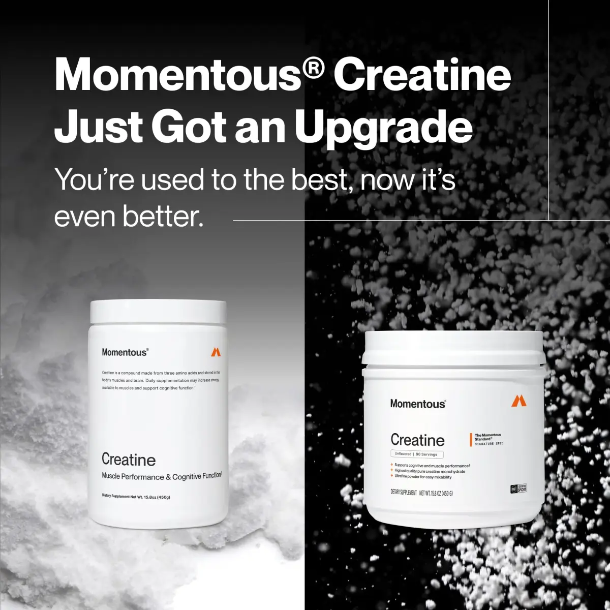 Momentous Creatine Monohydrate Powder 90 Servings (15.8 oz) | NSF Certified for Sport & Muscle Growth - view 2