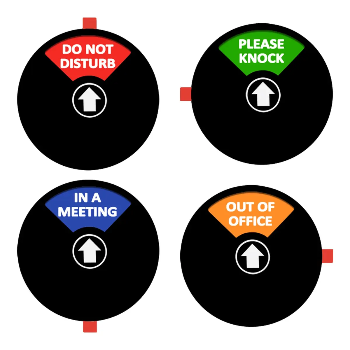 LoYinLo Do Not Disturb Sign, 5 inch Round Black Acrylic | 4-State Office Privacy Slider - main product image