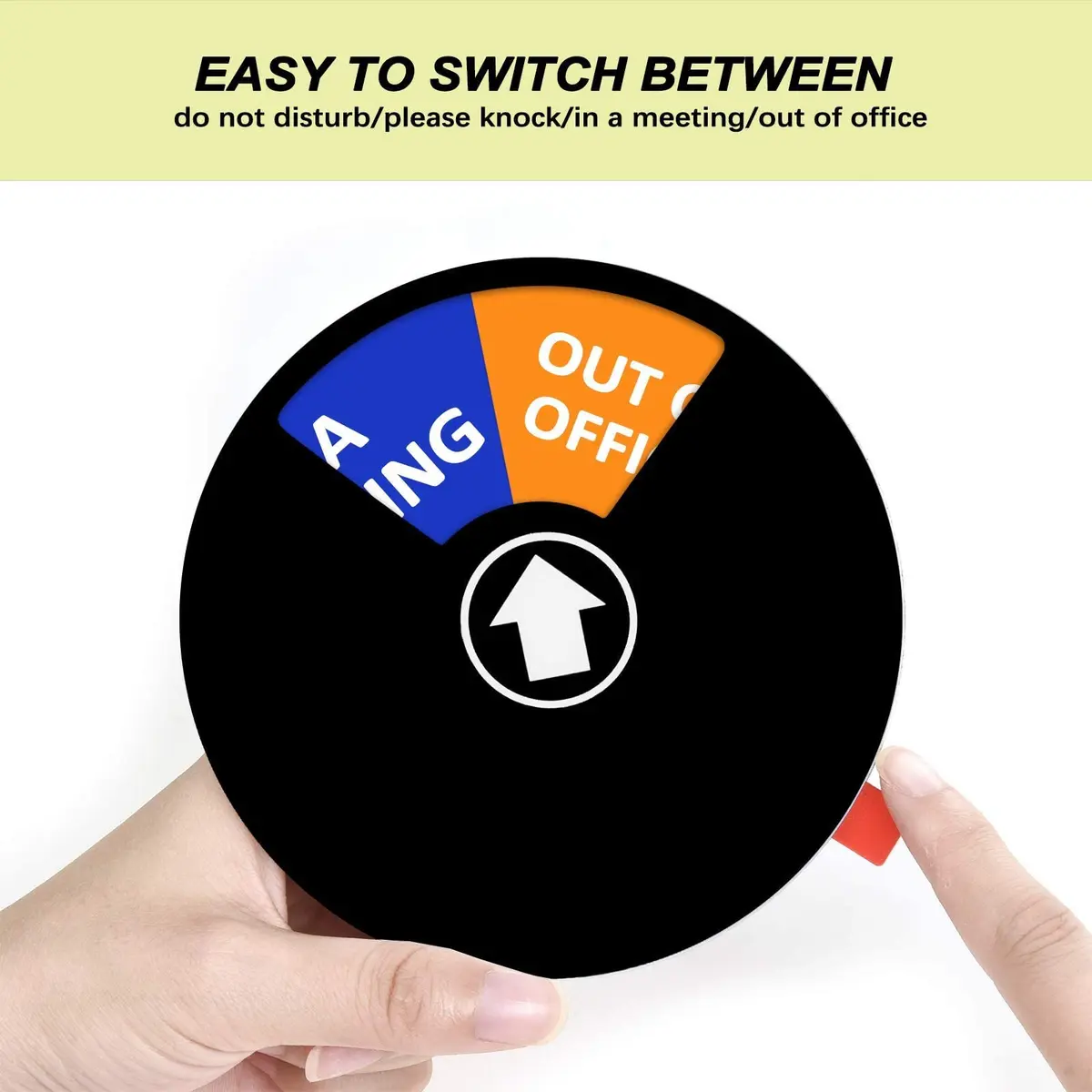 LoYinLo Do Not Disturb Sign, 5 inch Round Black Acrylic | 4-State Office Privacy Slider - view 6