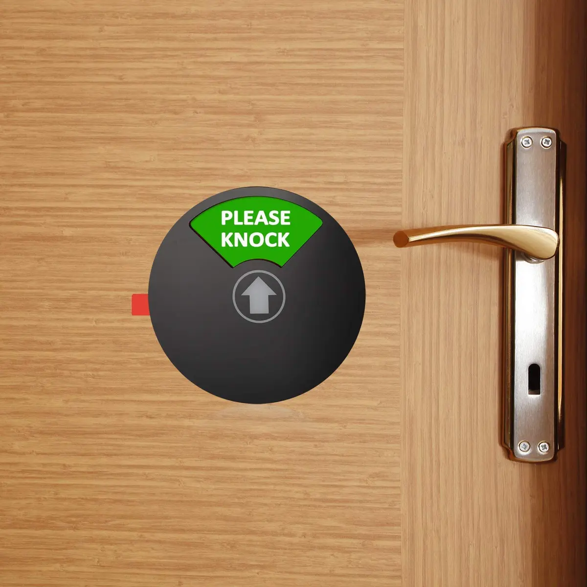 LoYinLo Do Not Disturb Sign, 5 inch Round Black Acrylic | 4-State Office Privacy Slider - view 8