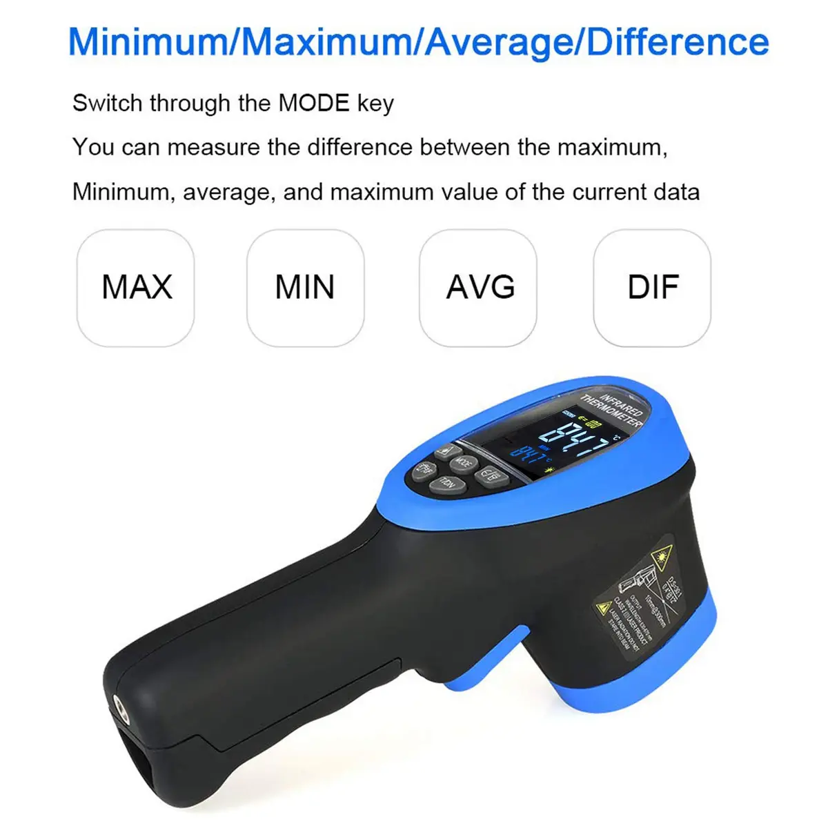 BTMETER BT-1500C Infrared Thermometer -58℉ to 2732℉ | Non Contact Laser IR Gun - view 7