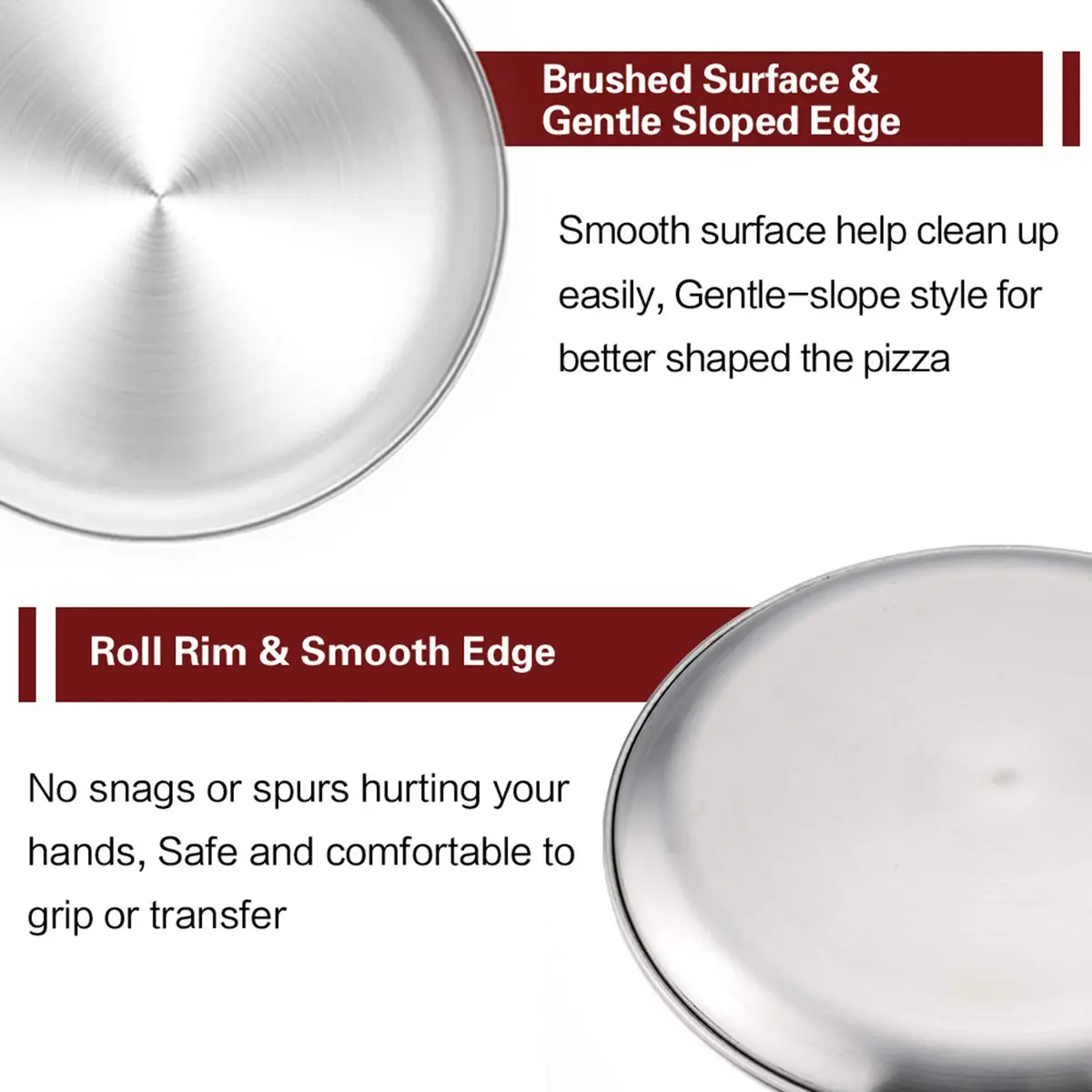 TeamFar 12 Inch Pizza Pan | Stainless Steel Baking Tray Set of 4 | Rust-Resistant & Dishwasher Safe - view 3