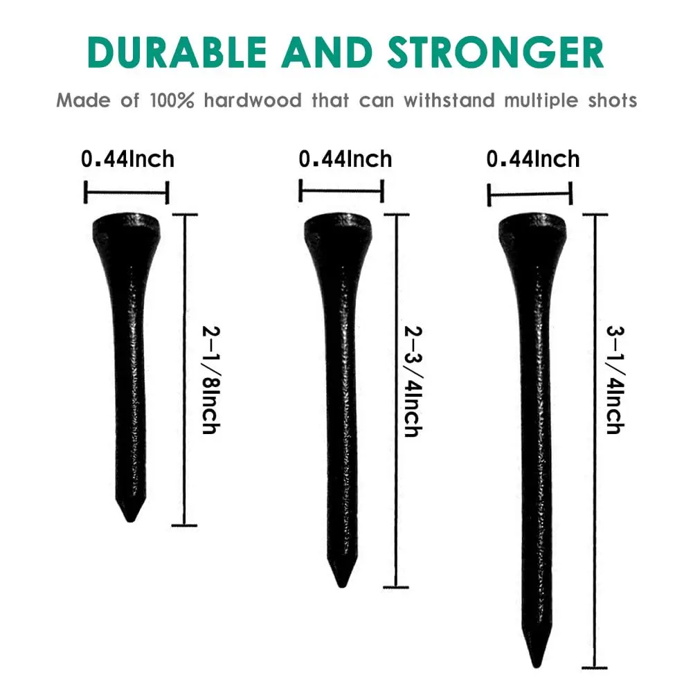 THIODOON Golf Tees 3 1/4 inch | Natural Hardwood, Less Friction, Bulk 100 Count - view 3