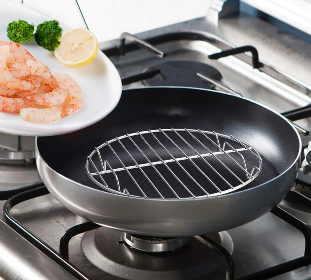 TeamFar 9 Inch Round Cooling Rack Set of 4 | Heavy Duty Stainless Steel, Rust Resistant, Dishwasher Safe - view 6