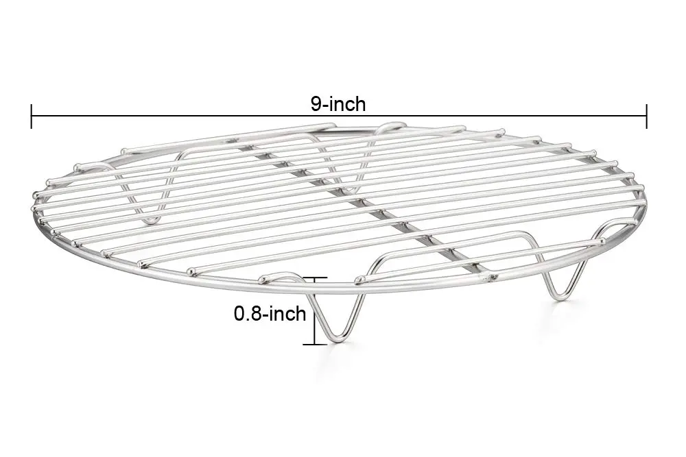 TeamFar 9 Inch Round Cooling Rack Set of 4 | Heavy Duty Stainless Steel, Rust Resistant, Dishwasher Safe - view 7
