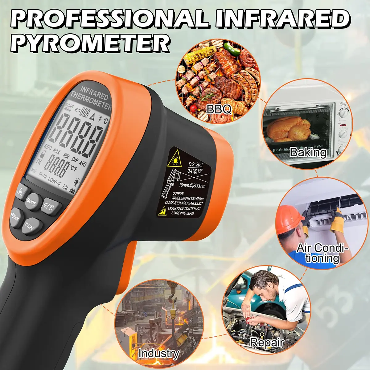 BTMETER BT-1500 Pyrometer -58℉ to 2732℉ Infrared Laser Thermometer Gun for Industrial & Automotive Use - view 2