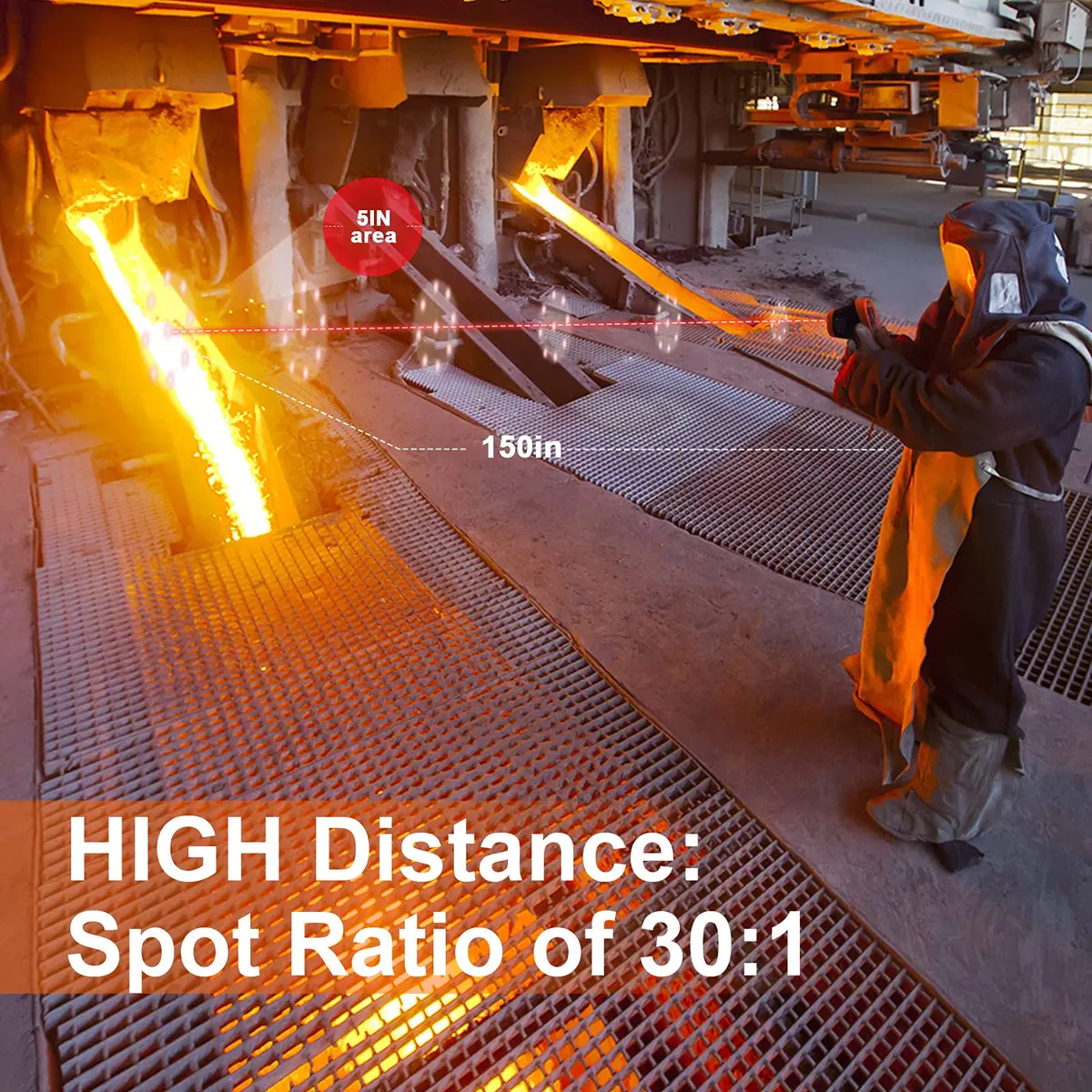 BTMETER BT-1500 Pyrometer -58℉ to 2732℉ Infrared Laser Thermometer Gun for Industrial & Automotive Use - view 4