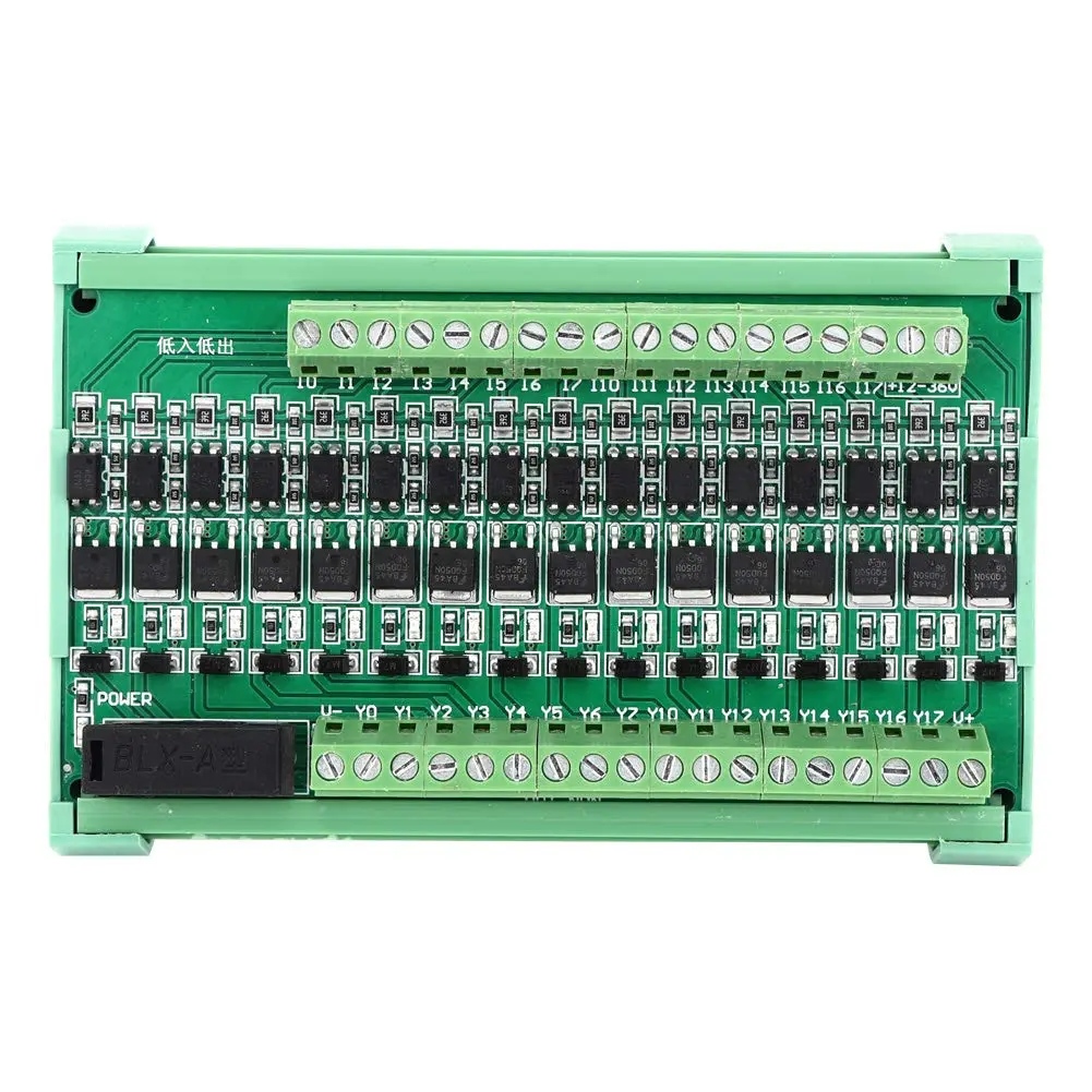 Jectse 16-Channel PLC Amplifier Board 12-36VDC (16 Channels) | Photoelectric Isolation for Industrial Control - main product image