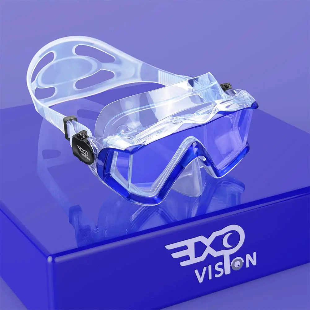 EXP VISION Pano 3 Panoramic View Diving Mask, Tempered Glass Lens Scuba Snorkeling Dive Mask 280g (9.88 oz) | Wide View for Freediving - main product image