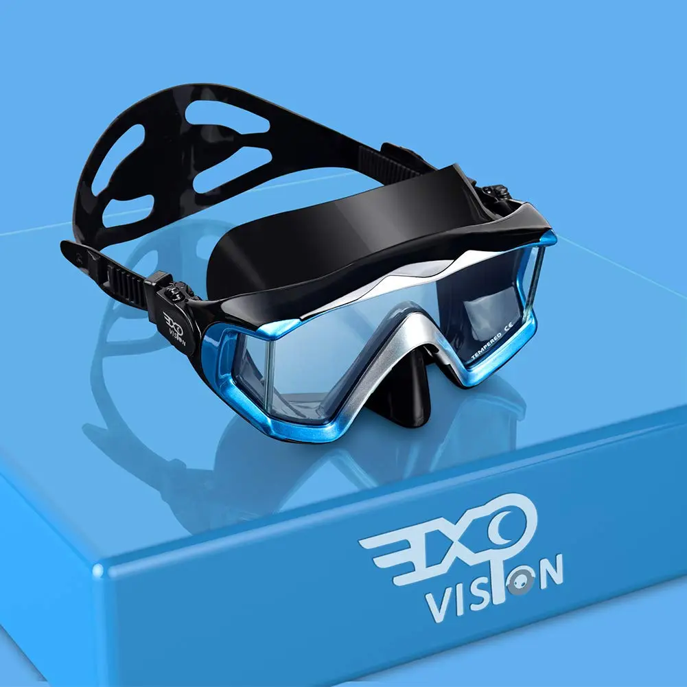 EXP VISION Pano 3 Panoramic View Dive Mask, Tempered Glass Lens Scuba Snorkeling Mask 280g (9.9 oz) | Wide View for Freediving - main product image
