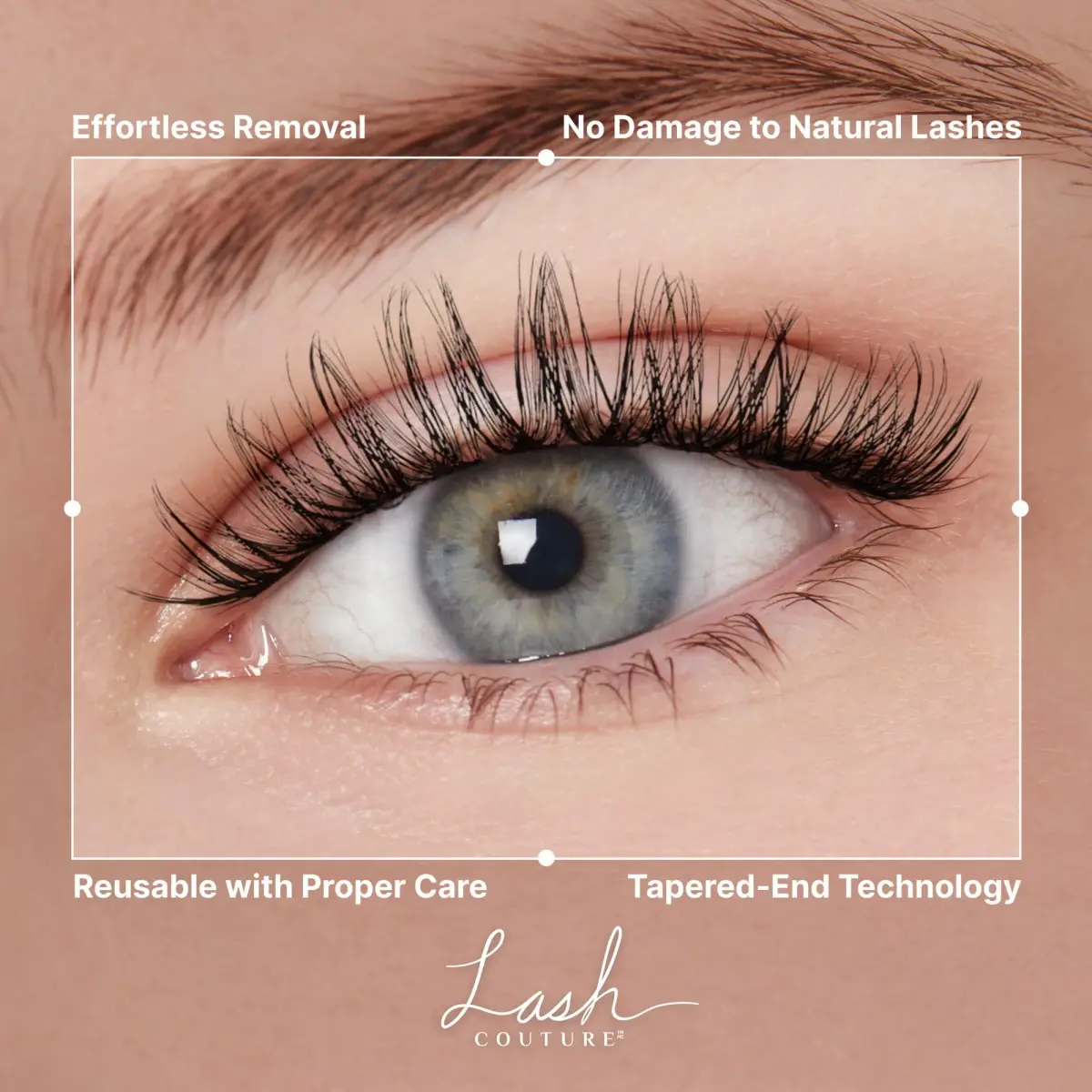 KISS Lash Couture LuXtensions False Eyelashes, Royal Satin, 1 Pair, 10mm Flat Lash | Natural Look Reusable D/C/J Curl Mix - view 7