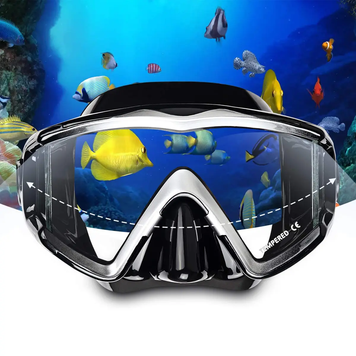 EXP VISION Pano 3 Window Scuba Diving Mask, Tempered Glass Snorkel Mask 260 ml (0.26 kg) | Wide View Anti-Fog Swim Mask - view 5