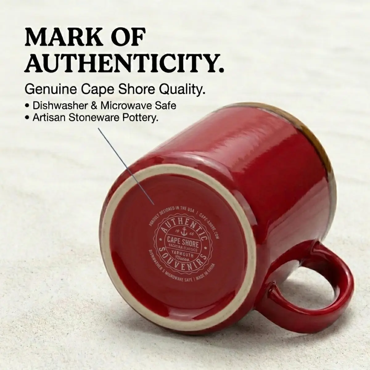 Cape Shore 18oz Hand Glazed Stoneware Mug with Lobster Design | Nautical Coffee Mug for Daily Use - view 8