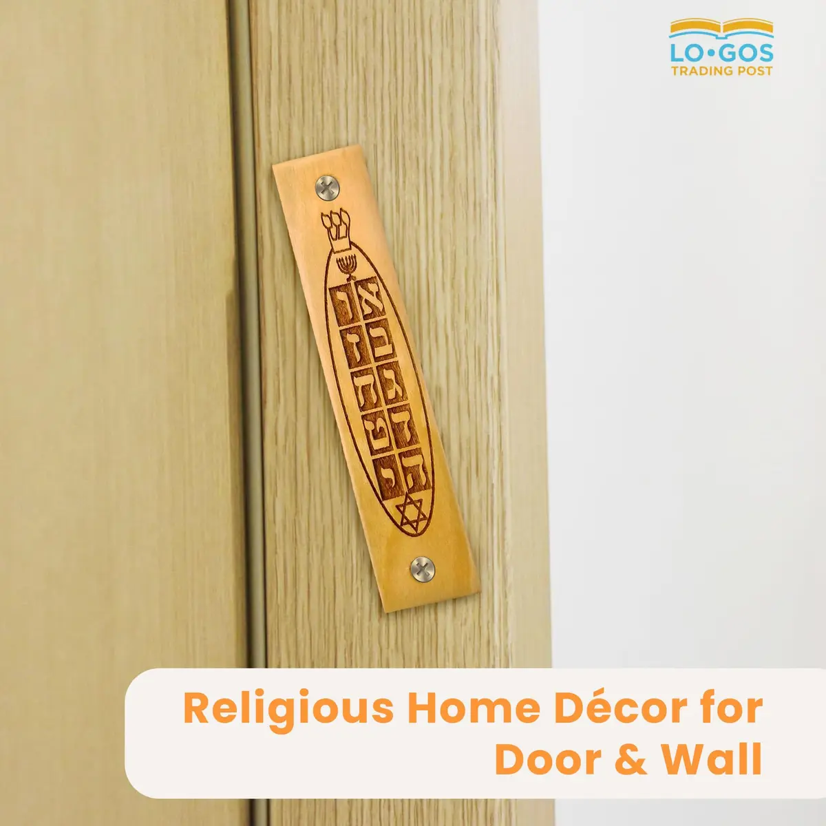 Logos Trading Post Olive Wood Mezuzah with Prayer Scroll | Handcrafted Religious Wall Decor from Israel - view 6
