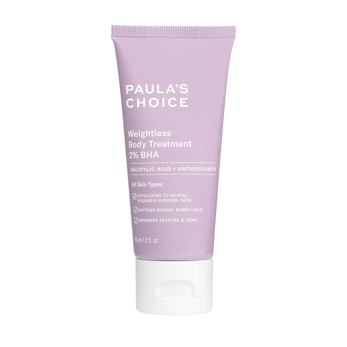 Paula's Choice Weightless Body Treatment 2% BHA Salicylic Acid 2 Fl Oz | Smooths Rough Skin & Clogged Pores - main product image