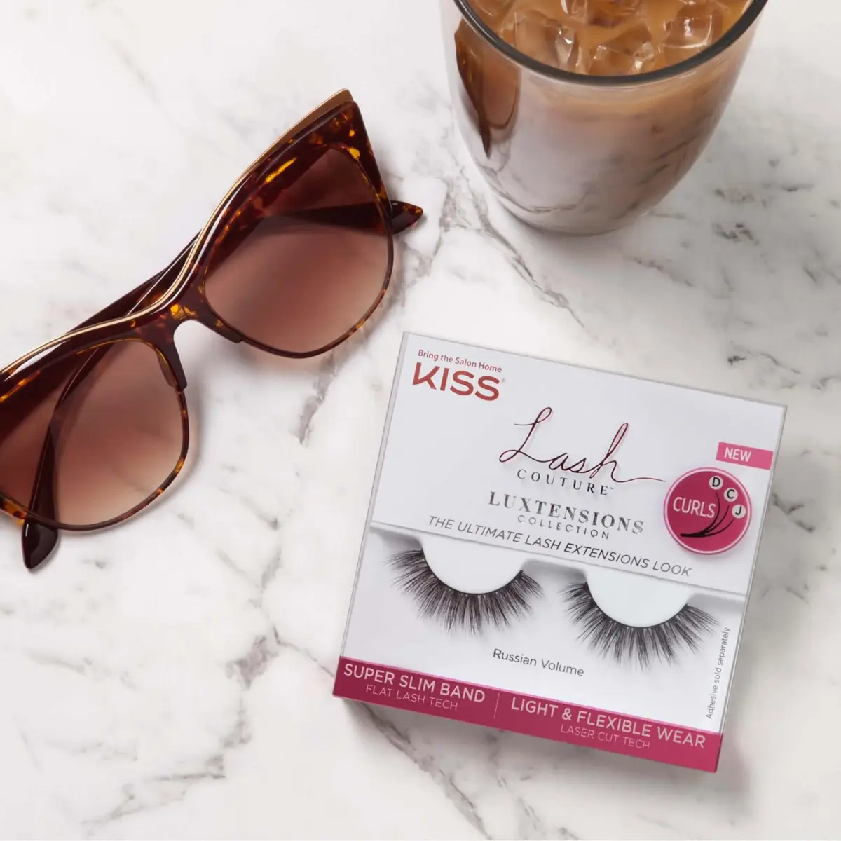KISS Lash Couture LuXtensions False Eyelashes, Russian Volume Style, 16mm, 1 Pair Strip Lashes | Real Lash Extension Fibers - view 2