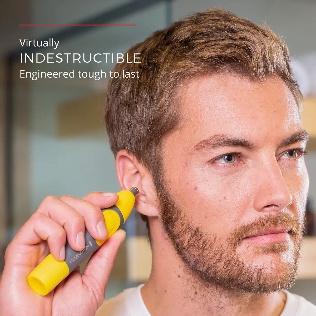 Remington Virtually Indestructible Nose, Ear & Brow Trimmer, Yellow, NE3871 | Waterproof, Rechargeable, Stainless Steel Blades - view 5