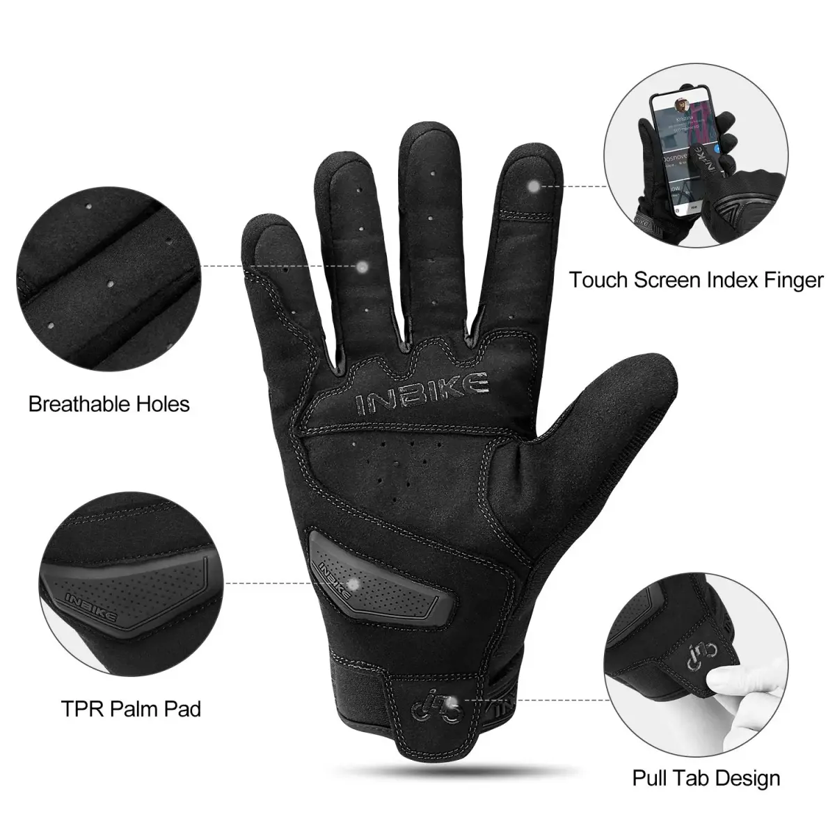 INBIKE Breathable Mesh Motorcycle Gloves with TPR Palm Pad & Touchscreen Small | Riding Protection for Indian Roads - view 2