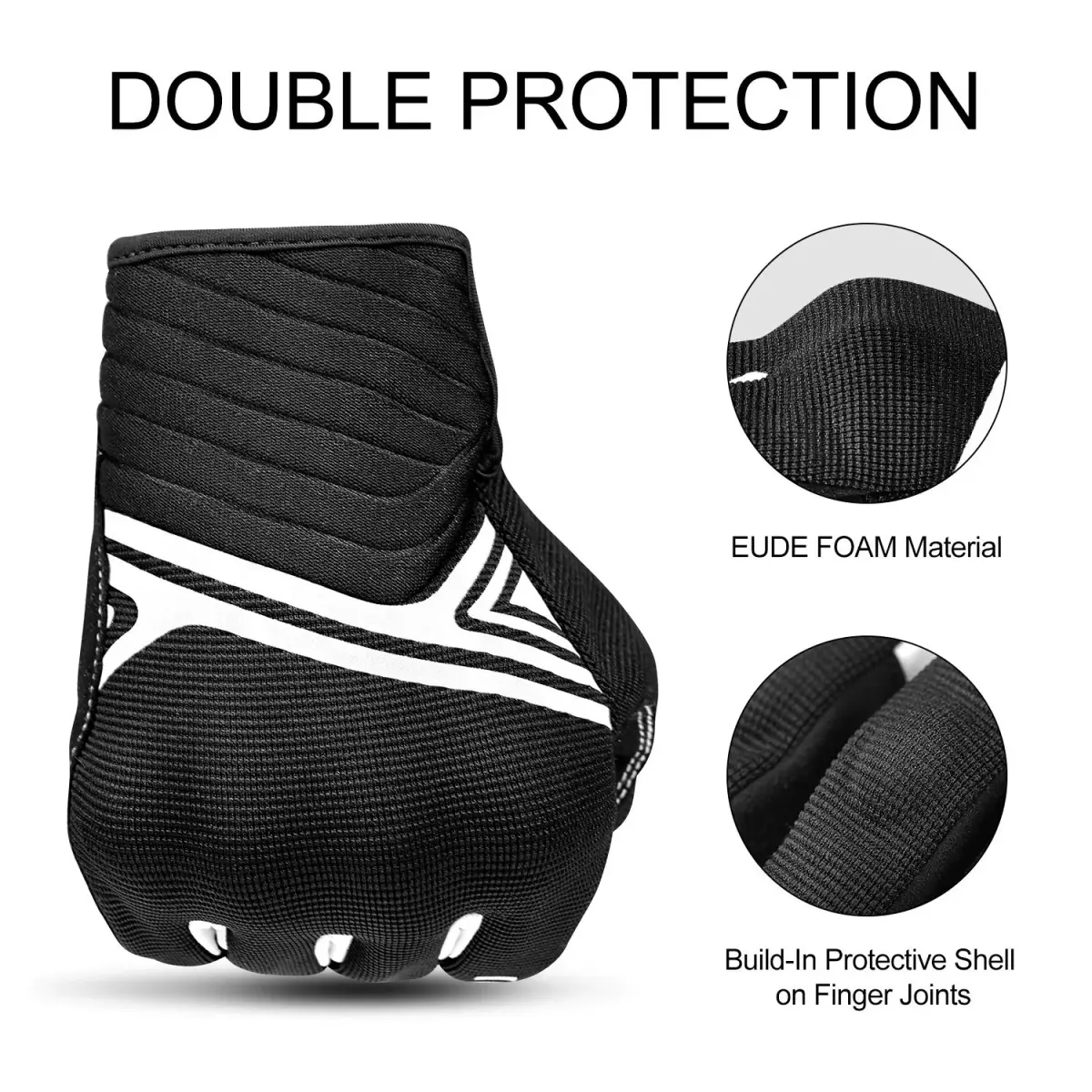 INBIKE Breathable Mesh Motorcycle Riding Gloves with Touchscreen & TPR Palm Pad, Black/White, Small | Lightweight & Flexible for Summer - view 8