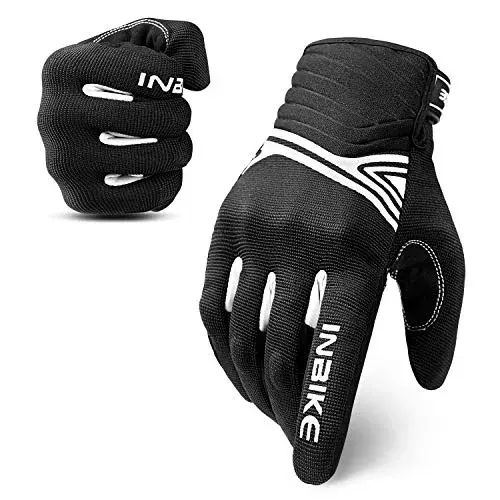 INBIKE White Breathable Mesh Motorcycle Gloves with TPR Palm Pad & Touchscreen - X-Large - main product image