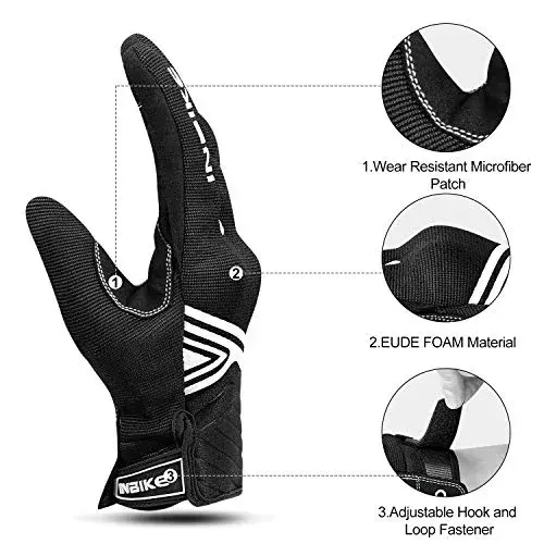 INBIKE White Breathable Mesh Motorcycle Gloves with TPR Palm Pad & Touchscreen - X-Large - view 3