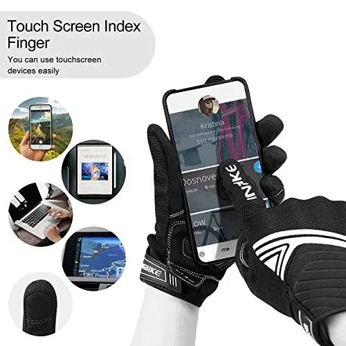 INBIKE White Breathable Mesh Motorcycle Gloves with TPR Palm Pad & Touchscreen - X-Large - view 4