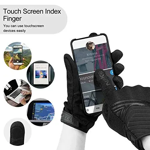 INBIKE Black Medium Breathable Mesh Motorcycle Gloves with TPR Palm Pad & Touchscreen - view 4