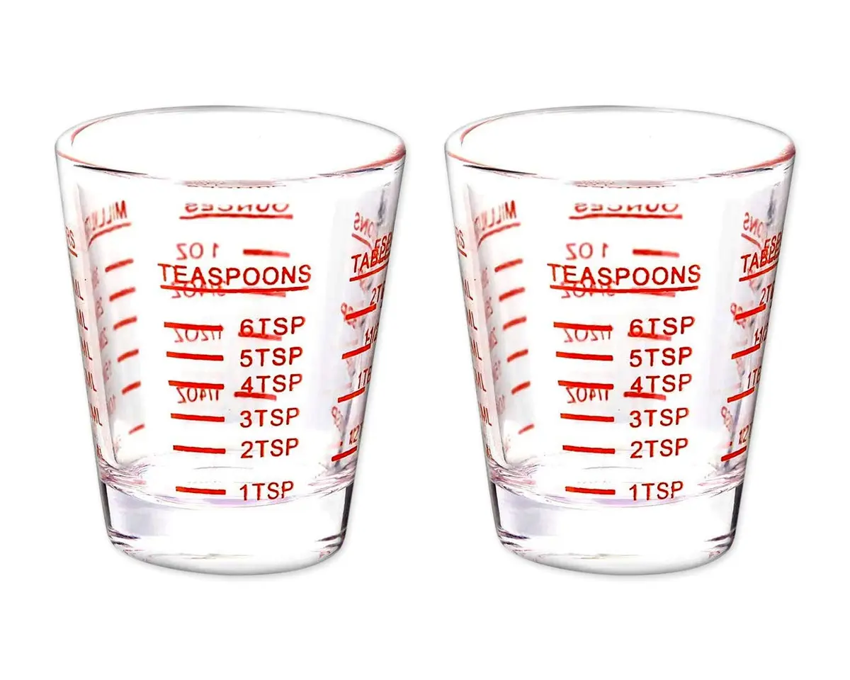 DS. DISTINCTIVE STYLE Red 30ml (1 Fl Oz) Measuring Cup Set | Precise Liquid & Dry Ingredient Measurement - main product image