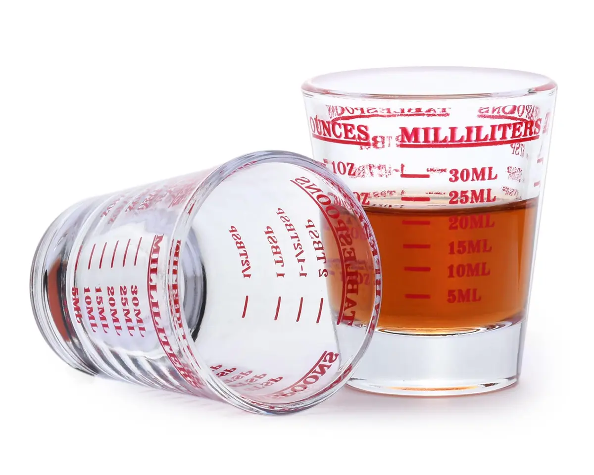 DS. DISTINCTIVE STYLE Red 30ml (1 Fl Oz) Measuring Cup Set | Precise Liquid & Dry Ingredient Measurement - view 8