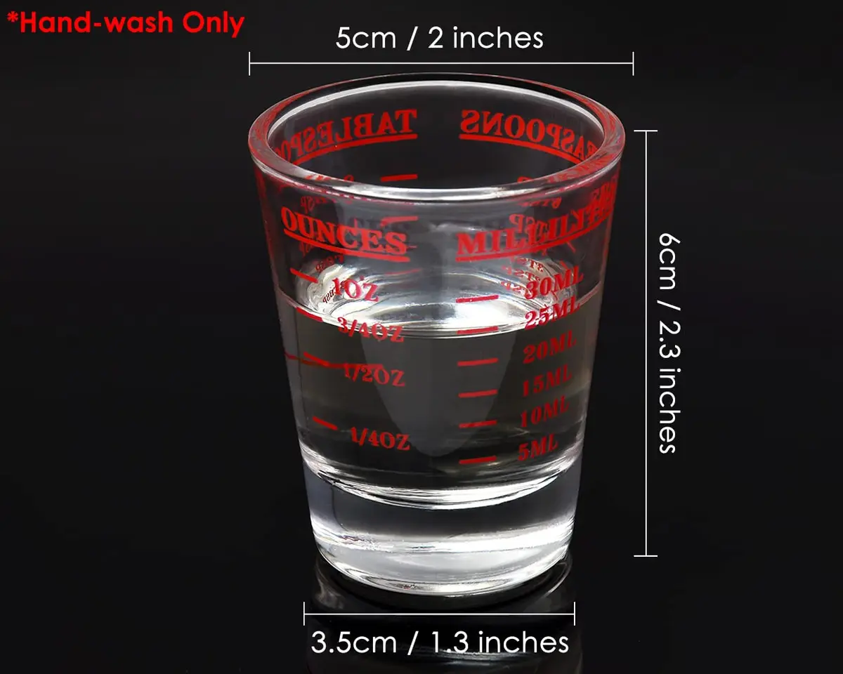 DS. DISTINCTIVE STYLE Red 30ml (1 Fl Oz) Measuring Cup Set | Precise Liquid & Dry Ingredient Measurement - view 2