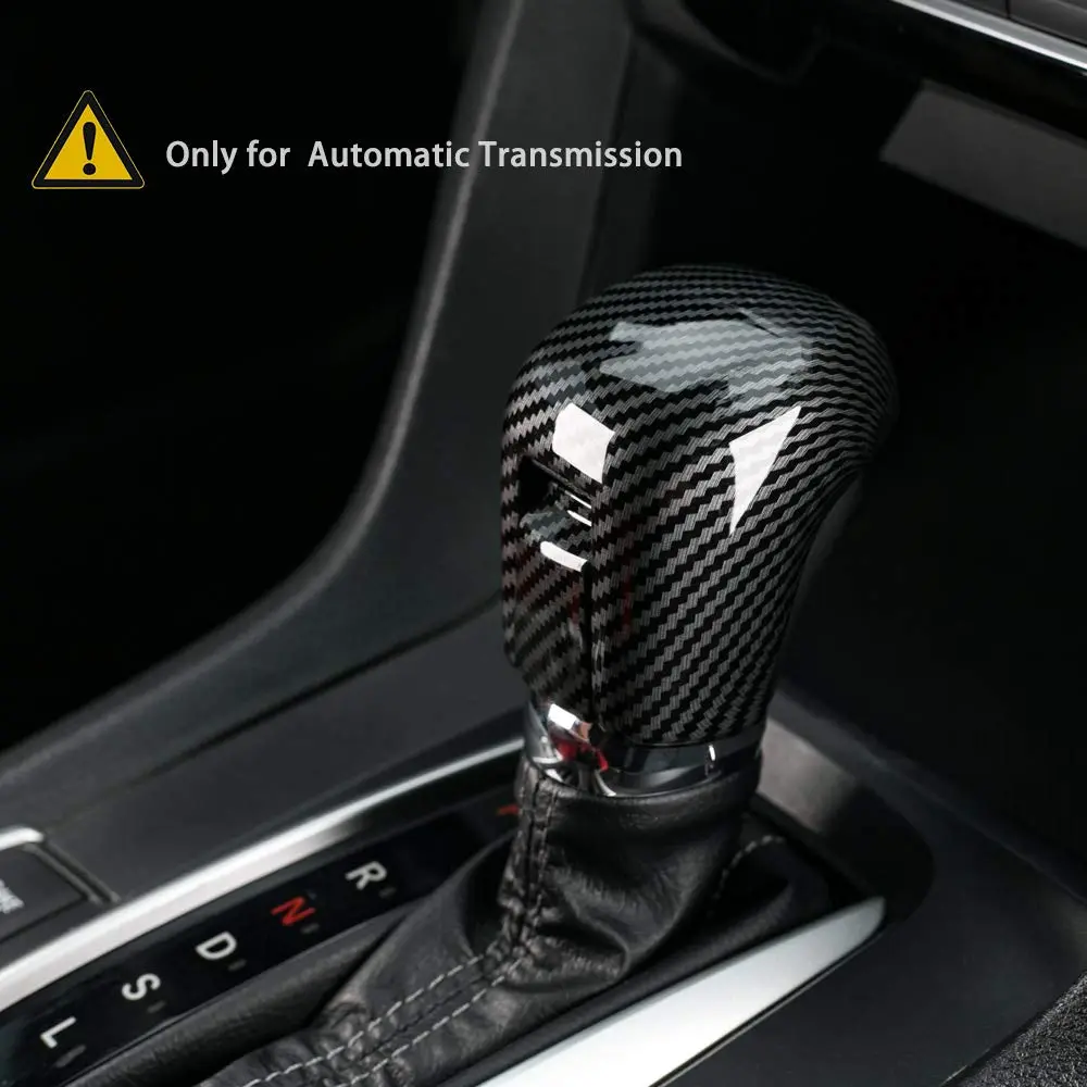 Thenice CVT Gear Shifting Knob Cover for Honda Civic 2016-2021 | Carbon Fiber Style, Easy Install - view 5