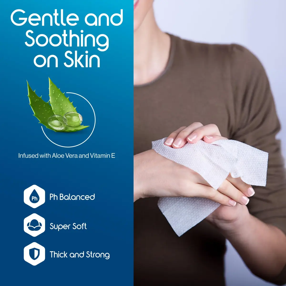 Inspire Adult Wet Wipes, Wash Cloths 200 Count | Hypoallergenic, Alcohol-Free, pH Balanced for Sensitive Skin - view 4