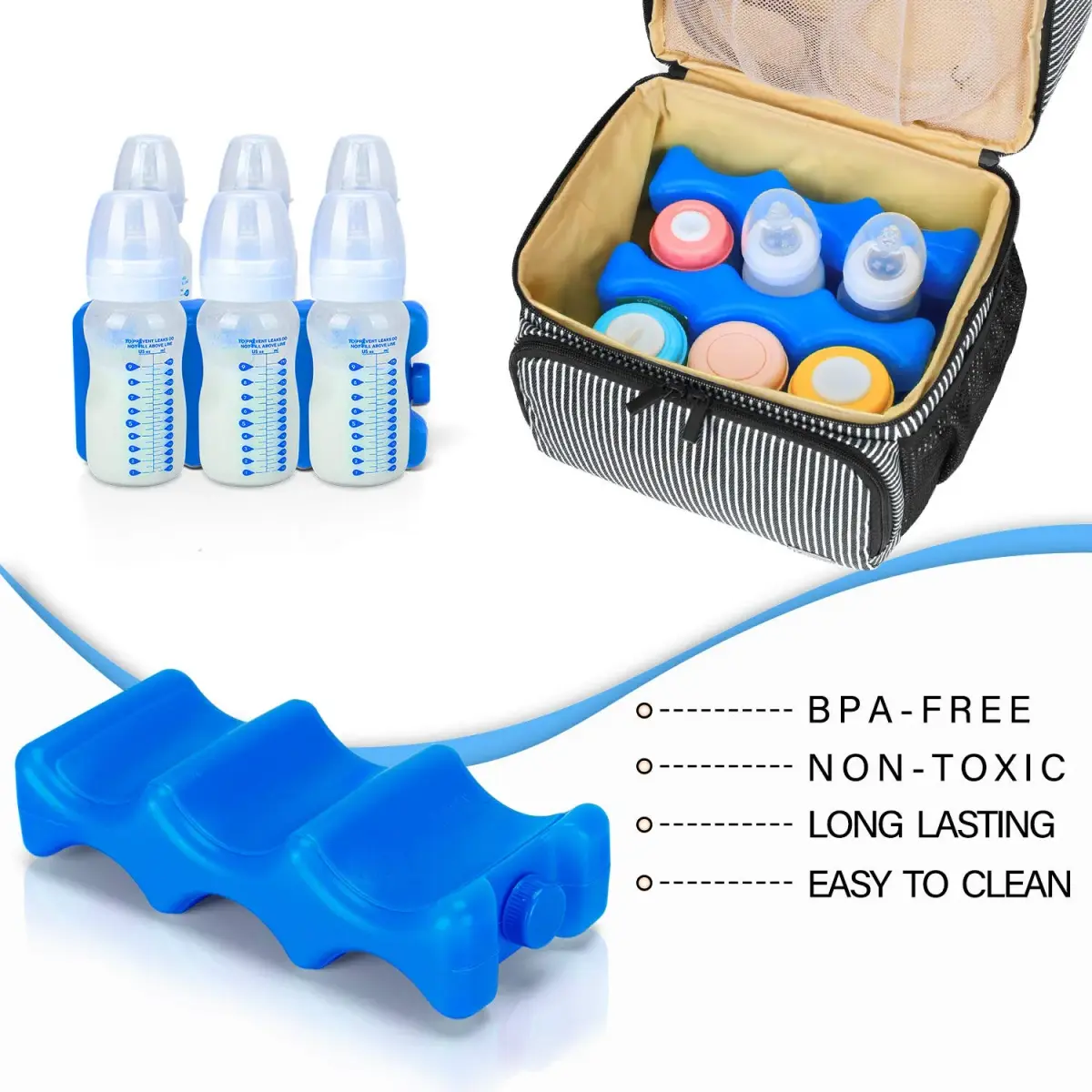 Teamoy Breastmilk Ice Pack (Pack of 2, Large) | BPA-Free Polypropylene for Working Moms - view 2