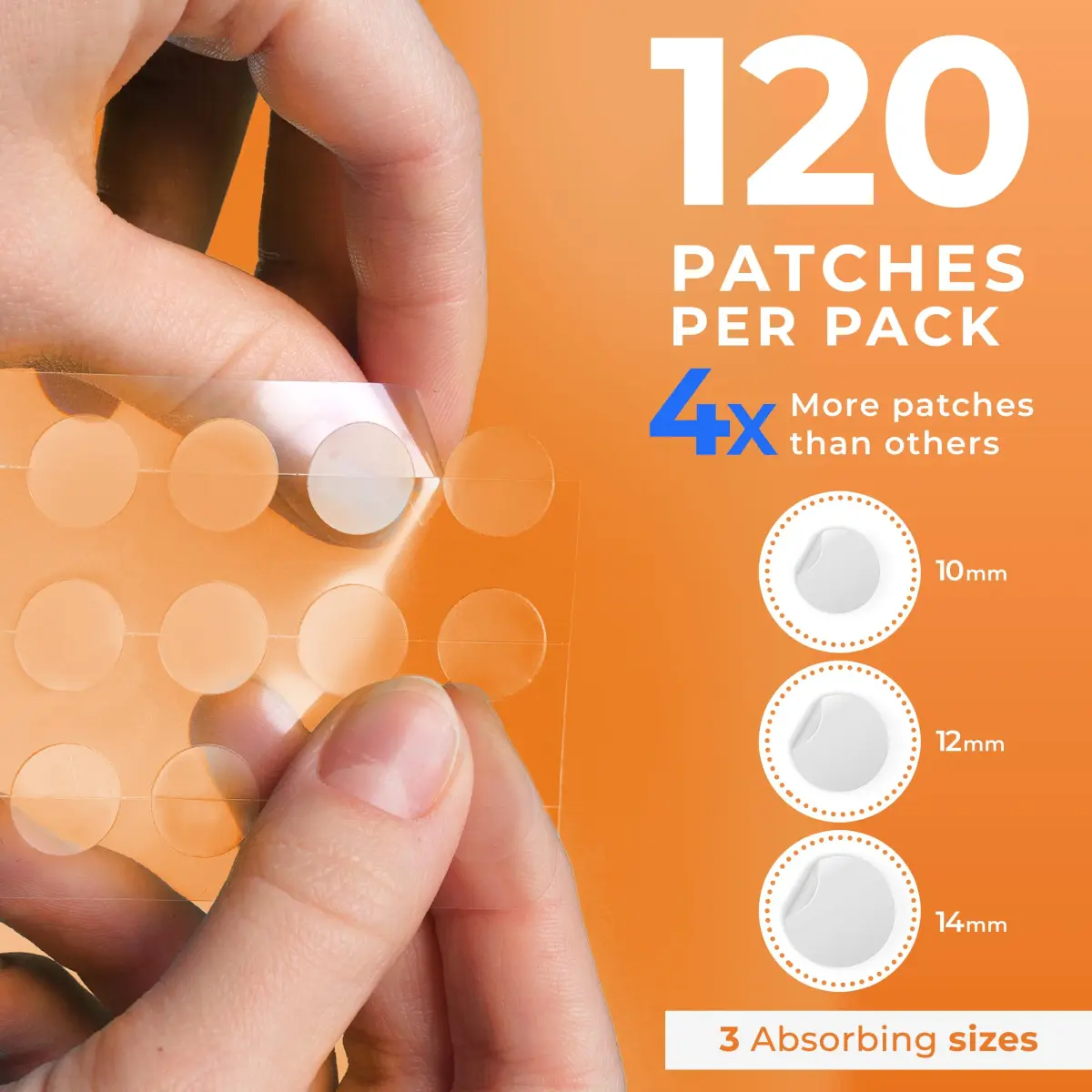 PatchRx Acne Patches 120 Count | Hydrocolloid Pimple Patches for Face with 3 Sizes - view 2