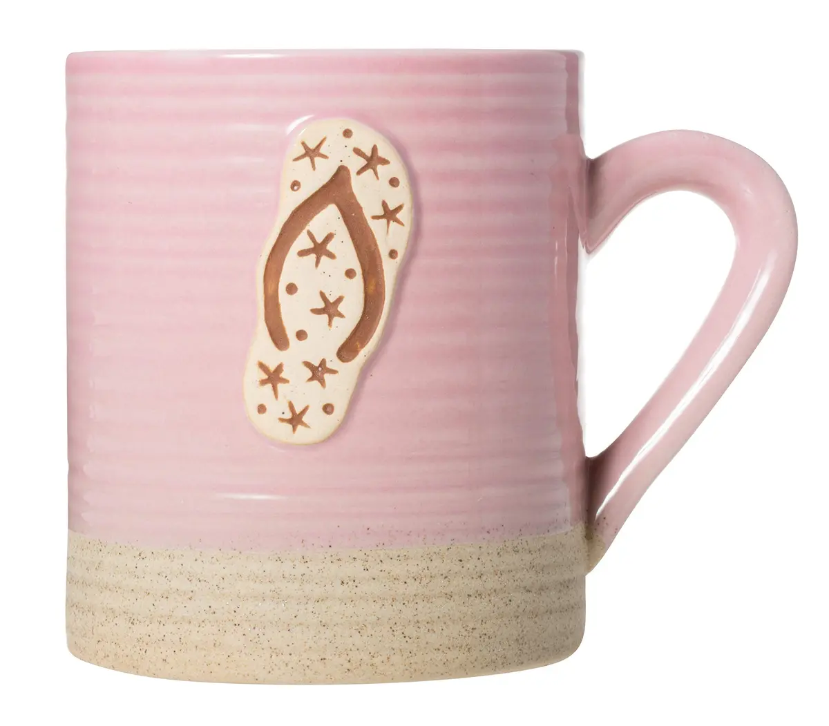 Cape Shore 15oz Sandy Stoneware Pottery Mug (Flip Flop) | Beach Vibe Ceramic Coffee Mug - main product image