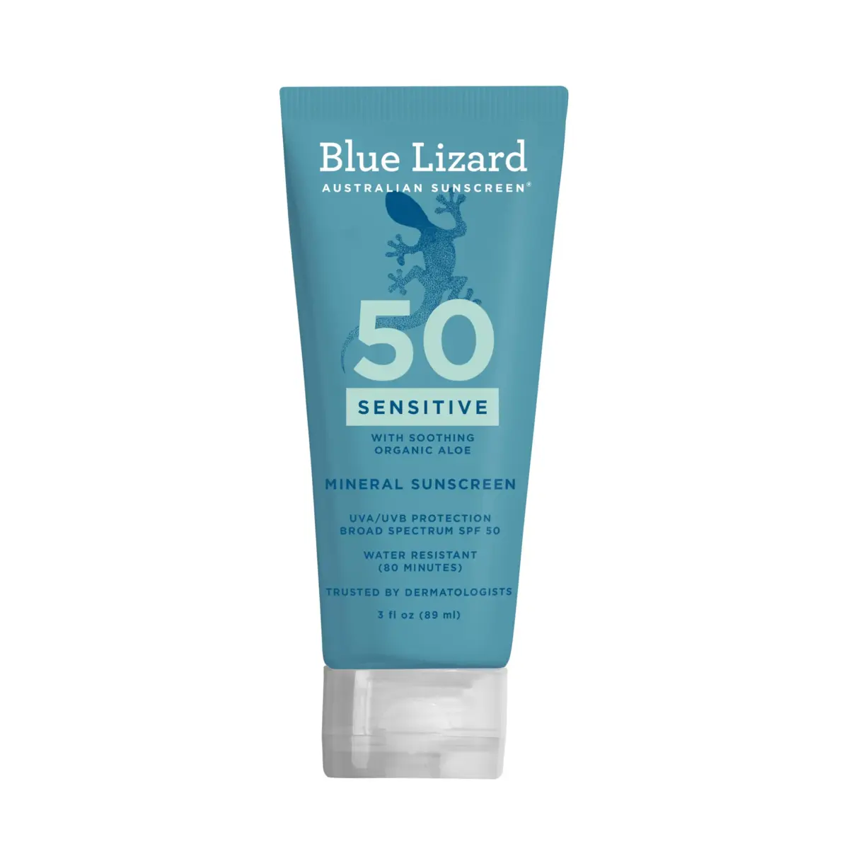 Blue Lizard Sensitive Mineral Sunscreen SPF 50+ 88ml (3 Fl Oz) | Broad Spectrum UVA/UVB Protection - main product image