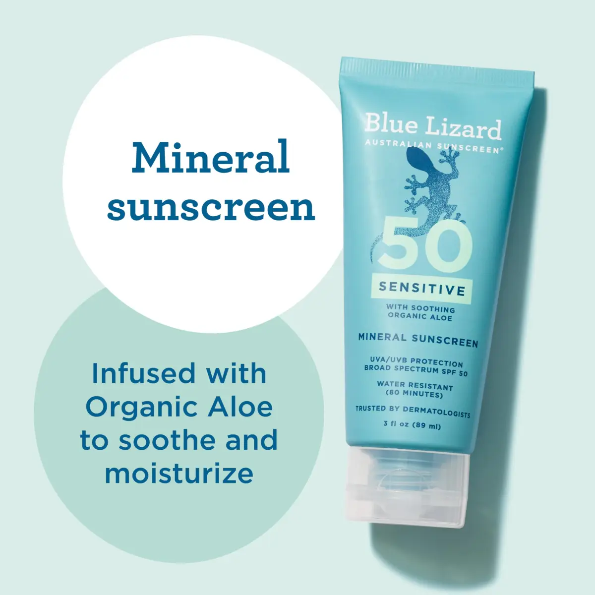 Blue Lizard Sensitive Mineral Sunscreen SPF 50+ 88ml (3 Fl Oz) | Broad Spectrum UVA/UVB Protection - view 4