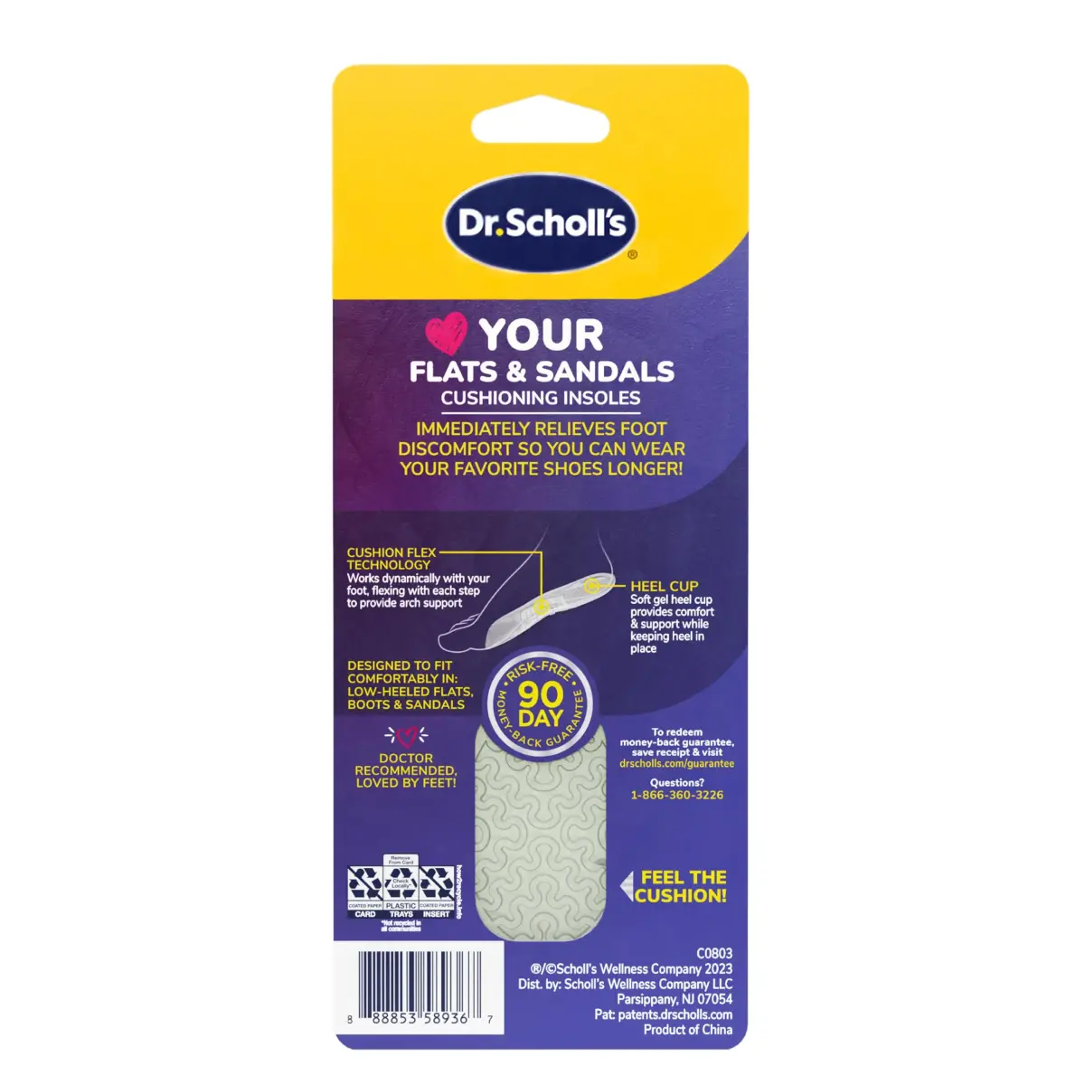 Dr. Scholl's Love Your Flats & Sandals 3/4 Length Insoles for Women, Shoe Size 6-10 (1 Pair) | All-Day Comfort with Arch Support - view 8