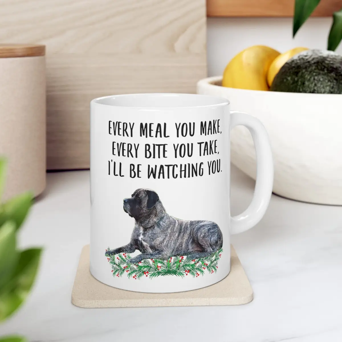 Lovesout English Mastiff Blue Brindle Coffee Mug 312ml (11oz) | Funny Dog Lover Gift for Women - view 8