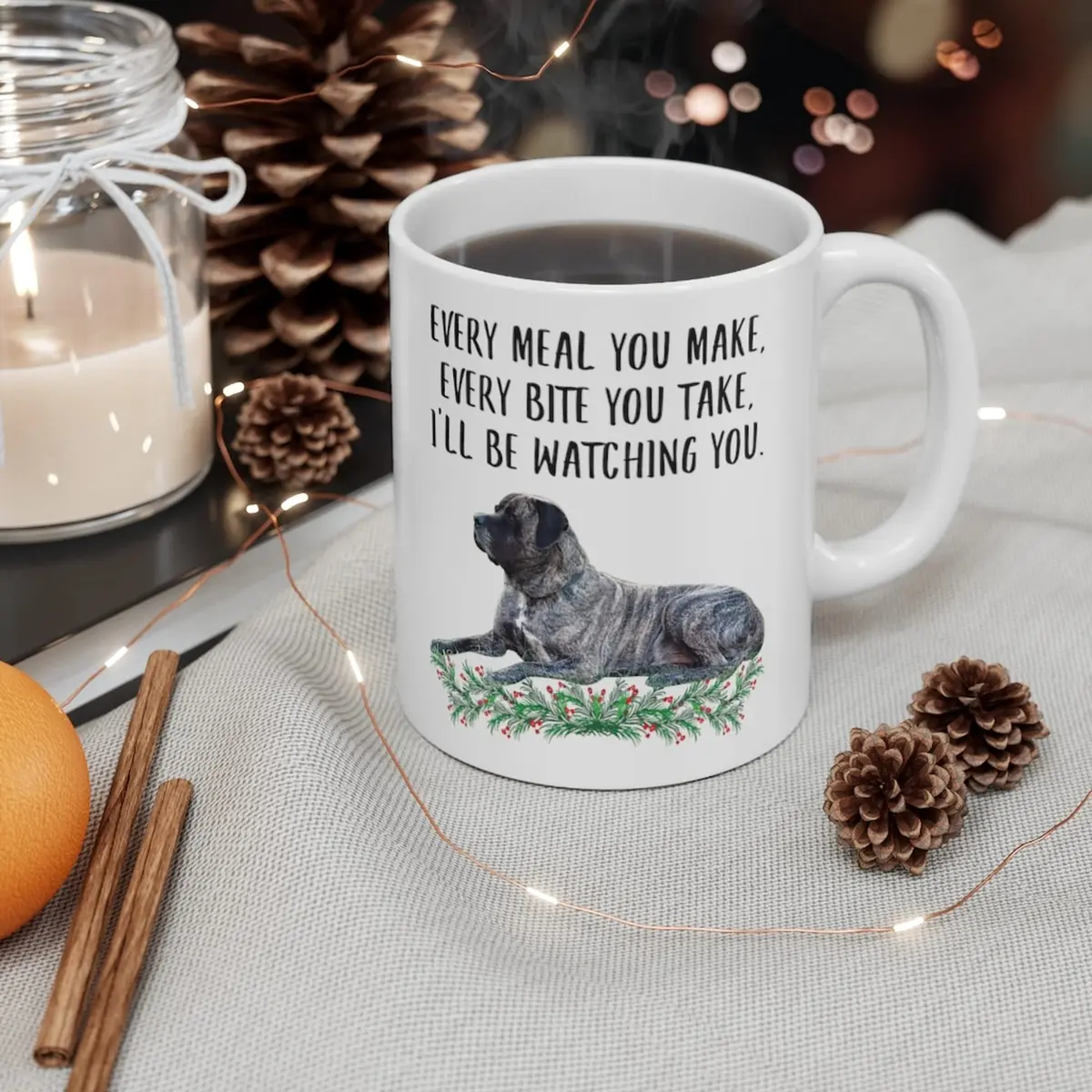Lovesout English Mastiff Blue Brindle Coffee Mug 312ml (11oz) | Funny Dog Lover Gift for Women - view 4